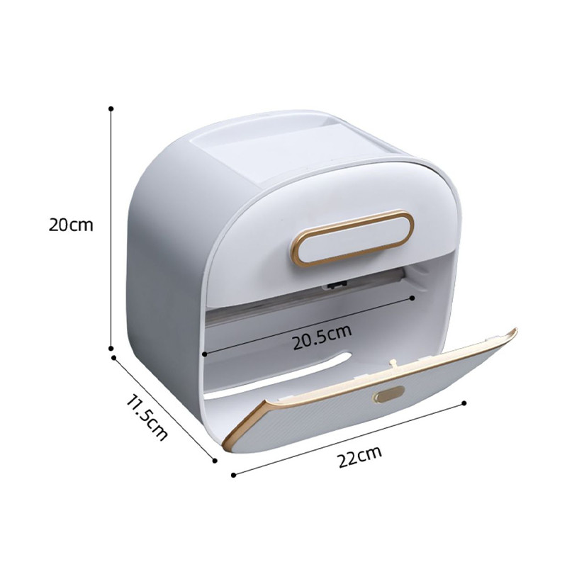 Daudzfunkcionāla atvilktne Tualetes papīra kastīte Pie sienas stiprināms ūdensnecaurlaidīgs rullopapīra turētājs augšējais glabāšanas veids mājas vannas istabas audu organizatora futrālis