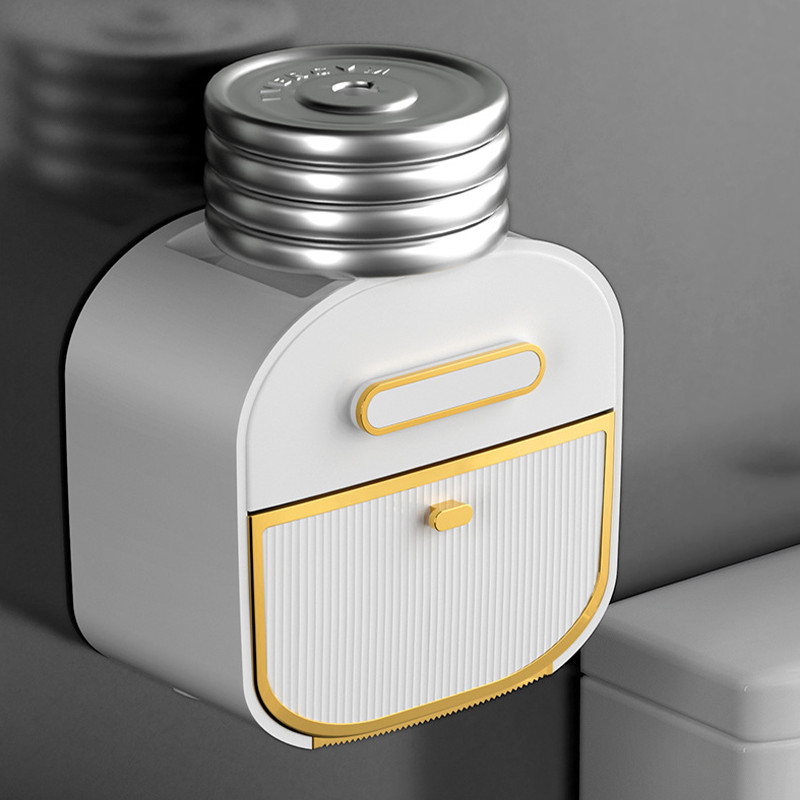 Daudzfunkcionāla atvilktne Tualetes papīra kastīte Pie sienas stiprināms ūdensnecaurlaidīgs rullopapīra turētājs augšējais glabāšanas veids mājas vannas istabas audu organizatora futrālis