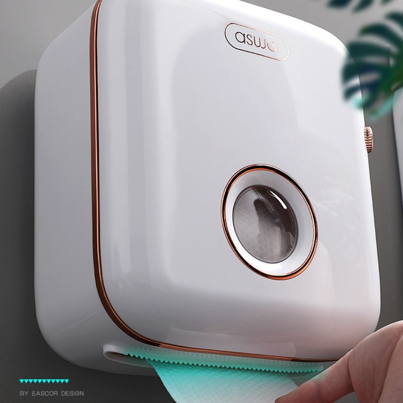 Luksusa pie sienas stiprināms 2 slāņu uzglabāšanas turētājs noņemams rullopapīra turētājs augšējais mobilā tālruņa turētājs vannas istabas salvešu kastes glabāšanai