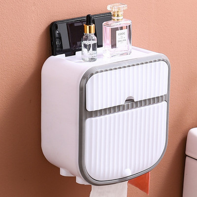 2 slāņu ūdensnecaurlaidīgs tualetes papīra turētājs Pie sienas stiprināms caurspīdīgs atvilktnes glabāšanas augšējais organizators Vannas istabas noņemams salvešu turētājs