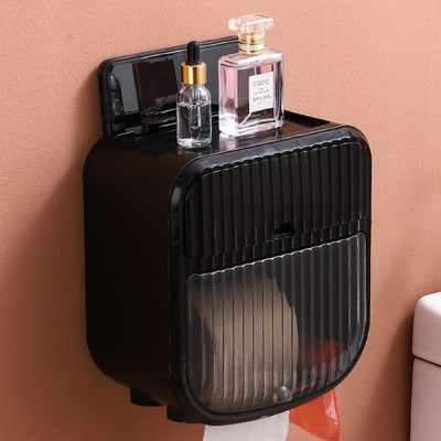 2 slāņu ūdensnecaurlaidīgs tualetes papīra turētājs Pie sienas stiprināms caurspīdīgs atvilktnes glabāšanas augšējais organizators Vannas istabas noņemams salvešu turētājs