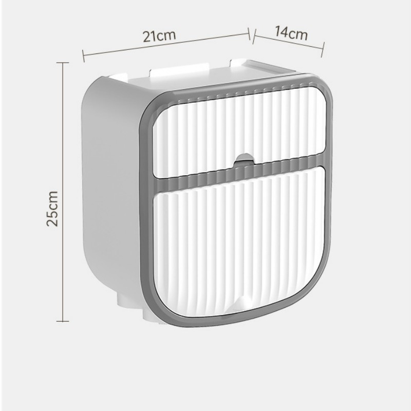 2 slāņu ūdensnecaurlaidīgs tualetes papīra turētājs Pie sienas stiprināms caurspīdīgs atvilktnes glabāšanas augšējais organizators Vannas istabas noņemams salvešu turētājs