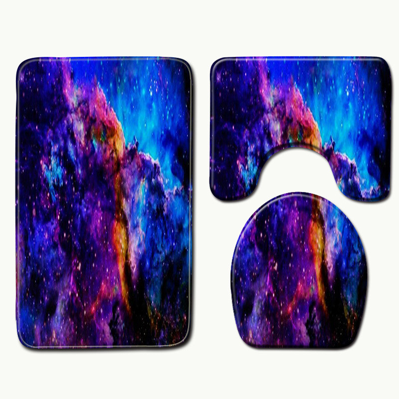 Zeegle vannas paklājiņu komplekts vannas istabas tualetes paklāju komplektam Flaneļa neslīdošu paklāju komplekts tualetes vāka pārsegs dušas istabas paklāja grīdas paklāji