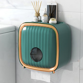 Odvojivi držač za rolu papira 2 sloja gornji odvodni stalak za pohranu Zidni vodootporni držač kutije za toaletni papir Kupaonski organizator