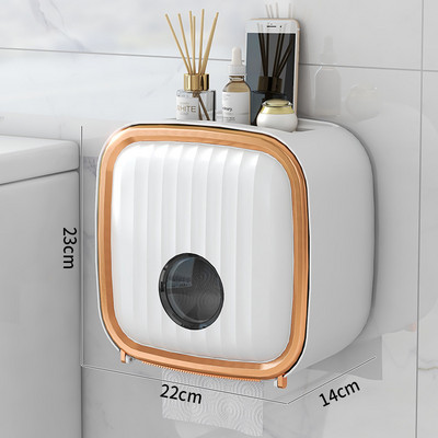 Odvojivi držač za rolu papira 2 sloja gornji odvodni stalak za pohranu Zidni vodootporni držač kutije za toaletni papir Kupaonski organizator