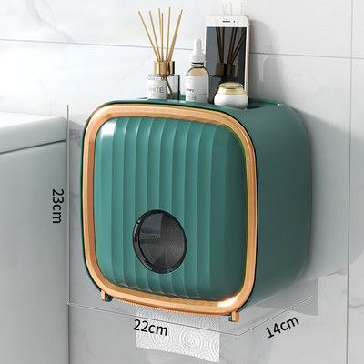 Odvojivi držač za rolu papira 2 sloja gornji odvodni stalak za pohranu Zidni vodootporni držač kutije za toaletni papir Kupaonski organizator