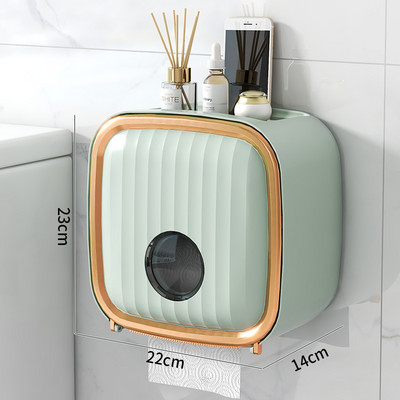 Odvojivi držač za rolu papira 2 sloja gornji odvodni stalak za pohranu Zidni vodootporni držač kutije za toaletni papir Kupaonski organizator