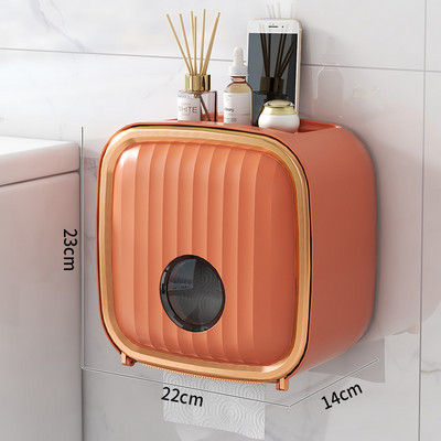 Odvojivi držač za rolu papira 2 sloja gornji odvodni stalak za pohranu Zidni vodootporni držač kutije za toaletni papir Kupaonski organizator