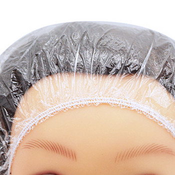 100 τεμάχια/Παρτίδα Καπέλα ντους μιας χρήσης Hotel One-Off Elastic Bonnet μπάνιου Clear Spa Hair Salon Mushroom Cap Bathroom