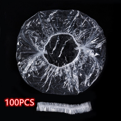 100 kom/lot jednokratne kape za tuširanje Hotelska jednokratna elastična kapa za tuširanje Prozirna kapa za kupanje Spa Frizerski salon Kapa s gljivama Proizvod za kupaonicu