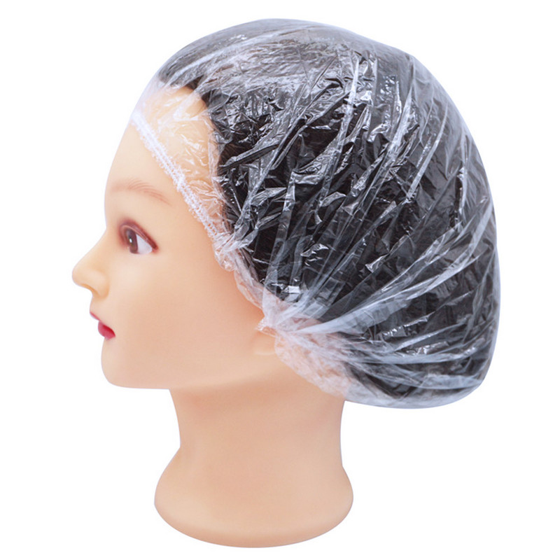 100 kom/lot jednokratne kape za tuširanje Hotelska jednokratna elastična kapa za tuširanje Prozirna kapa za kupanje Spa Frizerski salon Kapa s gljivama Proizvod za kupaonicu
