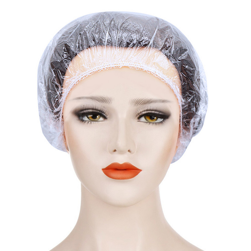 100 kom/lot jednokratne kape za tuširanje Hotelska jednokratna elastična kapa za tuširanje Prozirna kapa za kupanje Spa Frizerski salon Kapa s gljivama Proizvod za kupaonicu