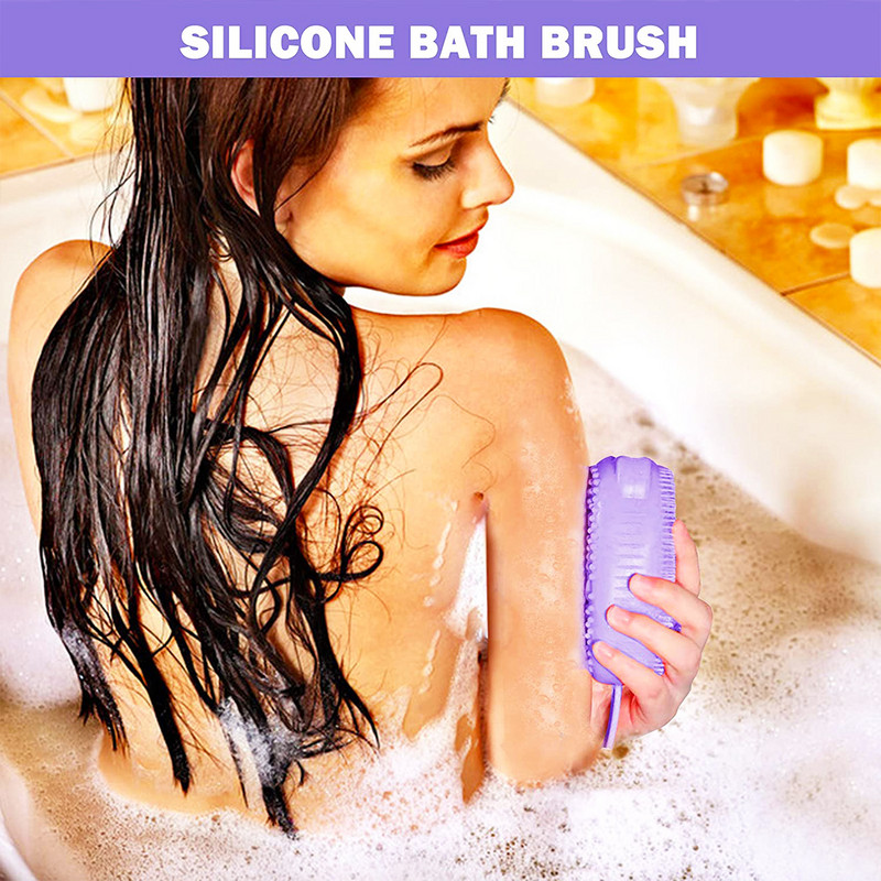 Silikonska četka za pjenušavu kupku Piling spužva Masažer za tijelo Čistač kože Alat za ribanje Trljanje kože leđa Četke za tuširanje