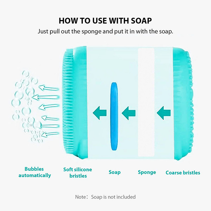 Silikonska četka za pjenušavu kupku Piling spužva Masažer za tijelo Čistač kože Alat za ribanje Trljanje kože leđa Četke za tuširanje