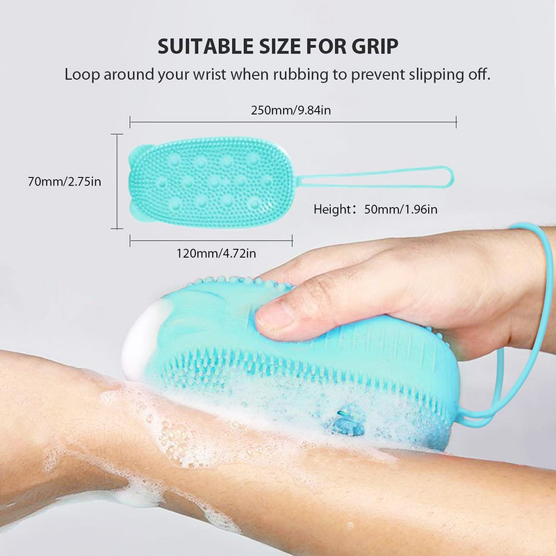Silikonska četka za pjenušavu kupku Piling spužva Masažer za tijelo Čistač kože Alat za ribanje Trljanje kože leđa Četke za tuširanje