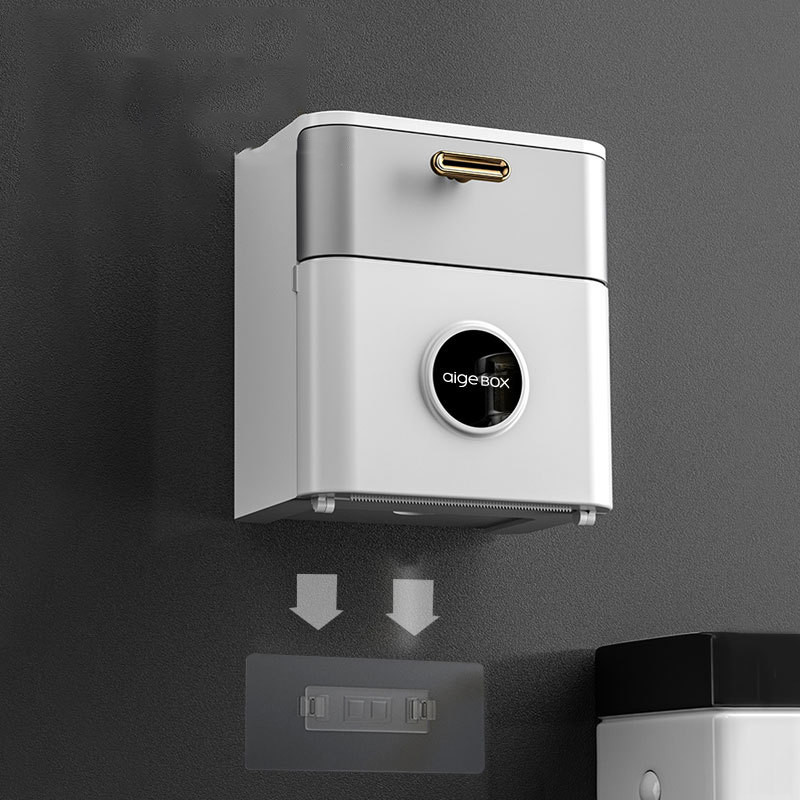 Luksusa sienas tualetes papīra kastīte noņemama rullopapīra kaste Vannas istabas ūdensnecaurlaidīgs uzglabāšanas turētājs Radošs atvilktņu organizators