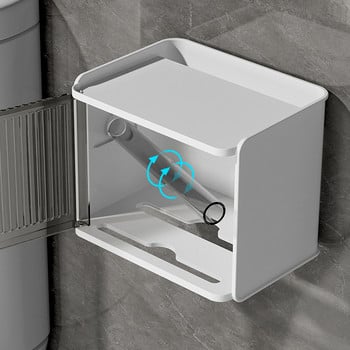 Прозрачна кутия за тоалетна хартия Водоустойчив калъф за хартиени кърпички Горещи вещи за съхранение Монтирана на стена Калъф за хартия на руло Домашни аксесоари за баня