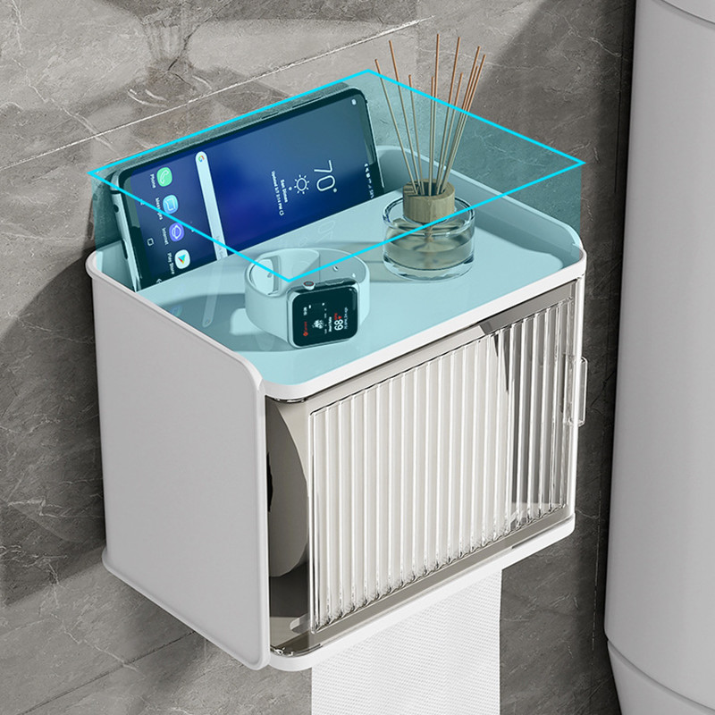 Prozirna kutija za toaletni papir Vodootporna kutija za papirnate maramice Top Skladištenje sitnica Zidna kutija za rolu papira Kućna kupaonska oprema