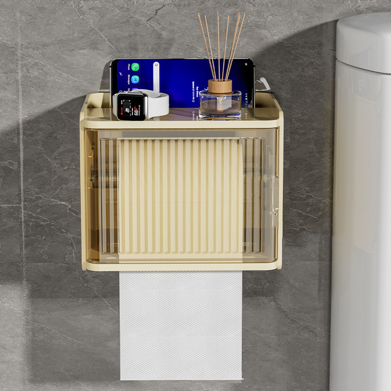 Prozirna kutija za toaletni papir Vodootporna kutija za papirnate maramice Top Skladištenje sitnica Zidna kutija za rolu papira Kućna kupaonska oprema