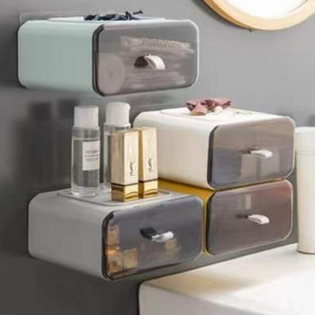Монтирана на стена магнитна атракционна ролна хартиена кутия Подвижен държач за кърпички Водоустойчиви кутии за съхранение Калъф за органайзер за кърпички за баня