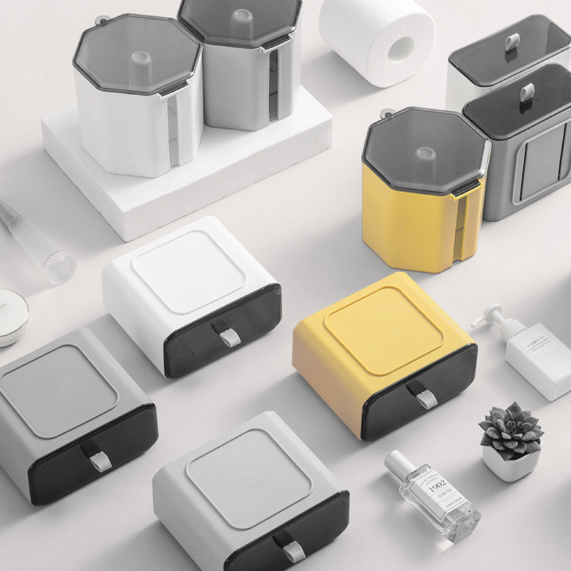 Pie sienas stiprināms magnētiskās pievilkšanas rullīšu papīra kastīte noņemams salvešu turētājs ūdensizturīgs uzglabāšanas kastes vannas istabas audu organizatora futrālis