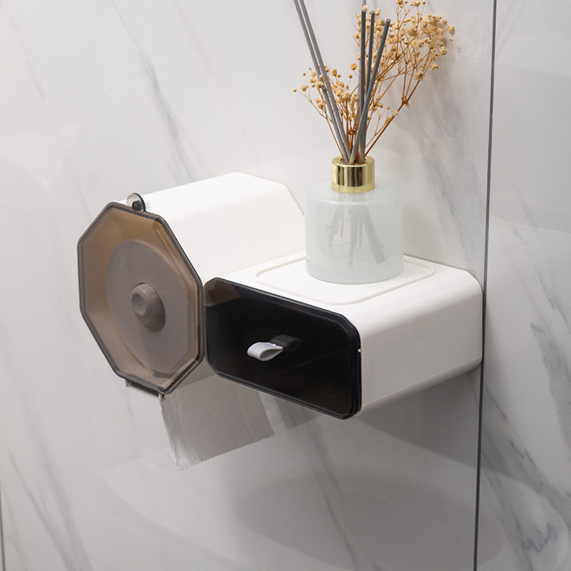 Pie sienas stiprināms magnētiskās pievilkšanas rullīšu papīra kastīte noņemams salvešu turētājs ūdensizturīgs uzglabāšanas kastes vannas istabas audu organizatora futrālis