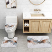 Marmorist mustriga vannimattide komplekt 3 tk WC-vaip Vannitoa libisemiskindlad vannivaibad WC-matt Põrandavaip WC-istmekate Vannitoamatid