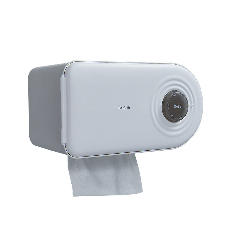 Pie sienas stiprināms audu glabāšanas turētājs Datuma ieraksts Ūdensizturīgs rullopapīra kastīte Augšējais organizatora plaukts Mājas Vannas istabas audu kastītes turētājs