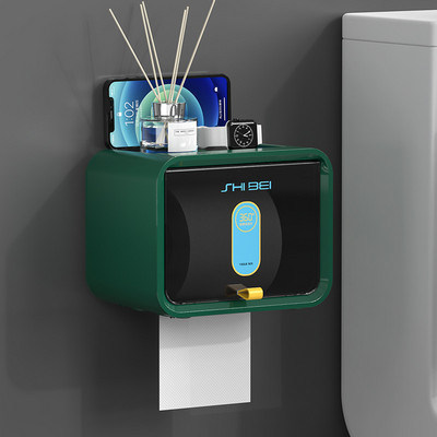 Pie sienas stiprināms ūdensnecaurlaidīgs tualetes papīra kastīte 2 slāņu liela ietilpība daudzfunkcionāla kaste uzglabāšana mājas vannas istabas audu organizatoru komplekts