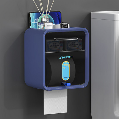 Pie sienas stiprināms ūdensnecaurlaidīgs tualetes papīra kastīte 2 slāņu liela ietilpība daudzfunkcionāla kaste uzglabāšana mājas vannas istabas audu organizatoru komplekts