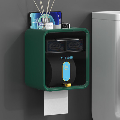 Pie sienas stiprināms ūdensnecaurlaidīgs tualetes papīra kastīte 2 slāņu liela ietilpība daudzfunkcionāla kaste uzglabāšana mājas vannas istabas audu organizatoru komplekts