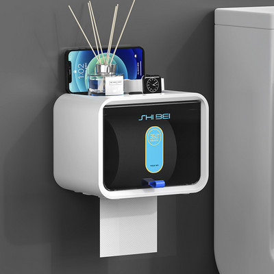 Pie sienas stiprināms ūdensnecaurlaidīgs tualetes papīra kastīte 2 slāņu liela ietilpība daudzfunkcionāla kaste uzglabāšana mājas vannas istabas audu organizatoru komplekts