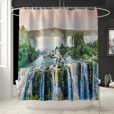 Vannas istabas vannas paklājs dušas aizkaru komplekts Absorbējoši Memory Foam tualetes paklāji ar ūdensnecaurlaidīgu dušas aizkaru un āķiem vannas istabas paklāju