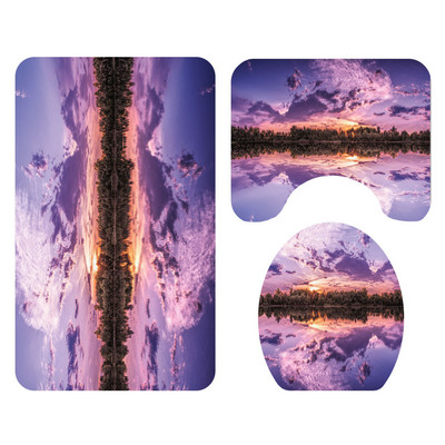 Vannas istabas vannas paklājs dušas aizkaru komplekts Absorbējoši Memory Foam tualetes paklāji ar ūdensnecaurlaidīgu dušas aizkaru un āķiem vannas istabas paklāju