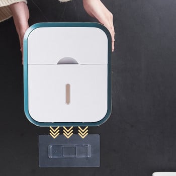 2-слойна монтирана на стена кутия за кърпички Съхранение на чекмеджета Водоустойчив горен държач за органайзер Поставка за мобилен телефон Калъф за тоалетна хартия за баня