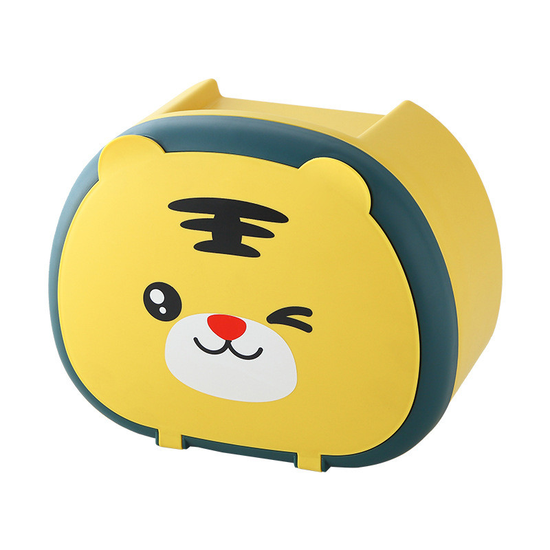 Karikatūra Animal Tualetes papīra kastīte Pie sienas stiprināms ūdensnecaurlaidīgs mīlīgs salvešu turētājs Creative Top Storage Home Vannas istabas audu organizators