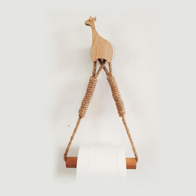 Pie sienas stiprināms tualetes papīra turētājs, piekarināms jaukiem koka dzīvnieku rullīšiem mājas vannas istabas guļamistabas dekorēšanai