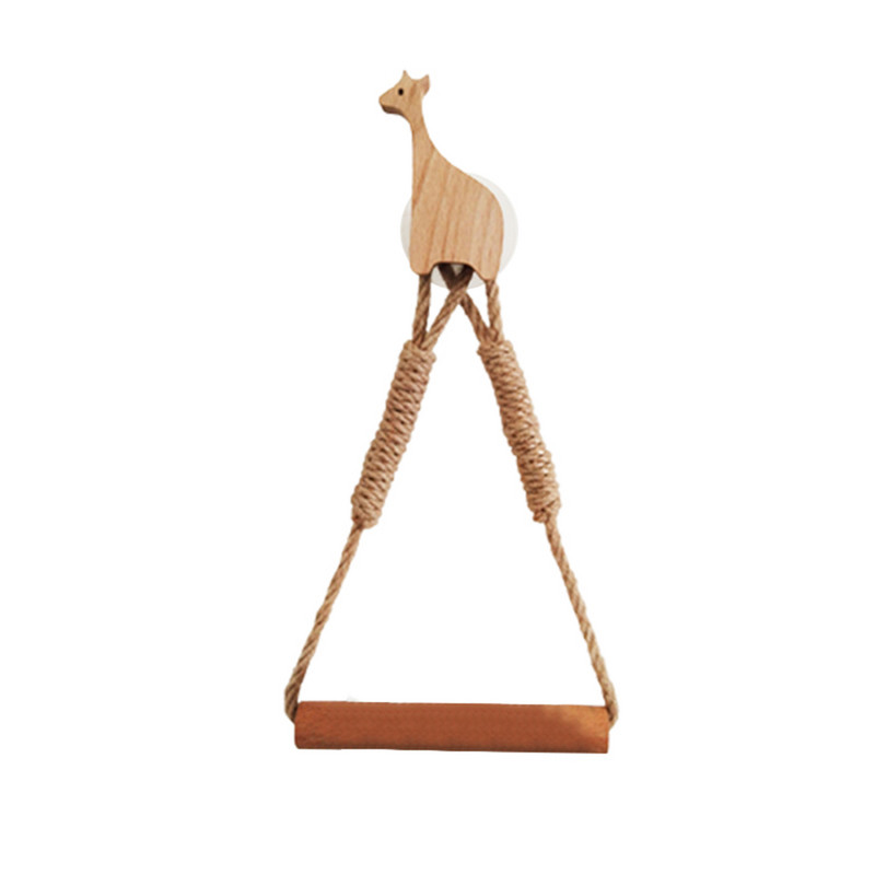 Pie sienas stiprināms tualetes papīra turētājs, piekarināms jaukiem koka dzīvnieku rullīšiem mājas vannas istabas guļamistabas dekorēšanai