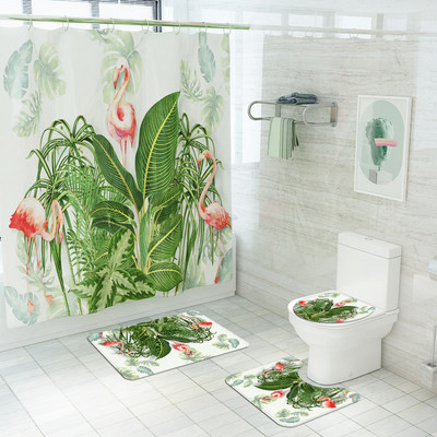 Summer Fresh Green Vannas istabaTualetes grīdas paklājs dušas telpa Neslīdoša zona Paklāju paklāji Tualetes paklājs Vannas istabas paklājs dušas aizkaru komplekts