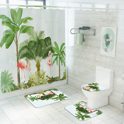 Summer Fresh Green Vannas istabaTualetes grīdas paklājs dušas telpa Neslīdoša zona Paklāju paklāji Tualetes paklājs Vannas istabas paklājs dušas aizkaru komplekts