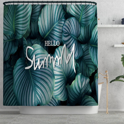 Summer Fresh Green Vannas istabaTualetes grīdas paklājs dušas telpa Neslīdoša zona Paklāju paklāji Tualetes paklājs Vannas istabas paklājs dušas aizkaru komplekts