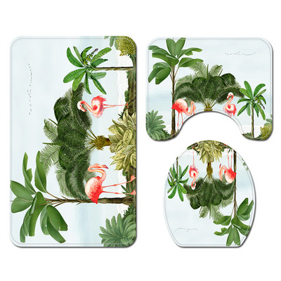 Summer Fresh Green Vannas istabaTualetes grīdas paklājs dušas telpa Neslīdoša zona Paklāju paklāji Tualetes paklājs Vannas istabas paklājs dušas aizkaru komplekts