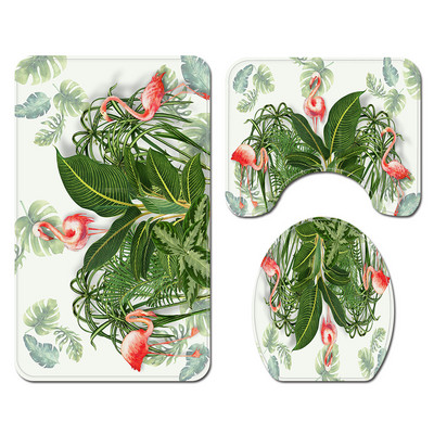 Summer Fresh Green Vannas istabaTualetes grīdas paklājs dušas telpa Neslīdoša zona Paklāju paklāji Tualetes paklājs Vannas istabas paklājs dušas aizkaru komplekts