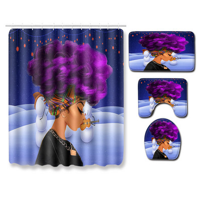 Zeegle Creative Bathmat Set 4gab Vannas istabas paklājiņu komplekts Ziemassvētku paklājiņš tualetes dekorēšanai Putekļu necaurlaidīgs tualetes grīdas paklājs Moderns mīksts paklājs