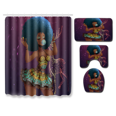 Zeegle Creative Bathmat Set 4gab Vannas istabas paklājiņu komplekts Ziemassvētku paklājiņš tualetes dekorēšanai Putekļu necaurlaidīgs tualetes grīdas paklājs Moderns mīksts paklājs