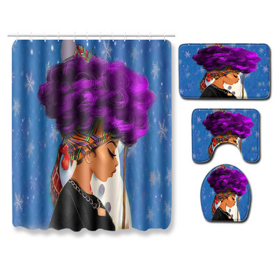 Zeegle Creative Bathmat Set 4gab Vannas istabas paklājiņu komplekts Ziemassvētku paklājiņš tualetes dekorēšanai Putekļu necaurlaidīgs tualetes grīdas paklājs Moderns mīksts paklājs