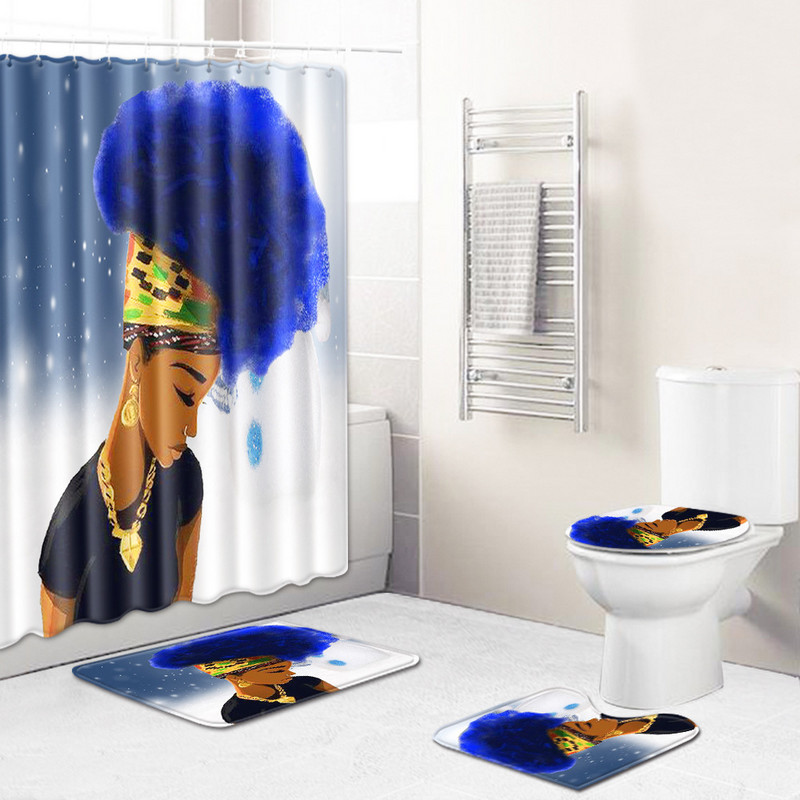 Zeegle Creative Bathmat Set 4gab Vannas istabas paklājiņu komplekts Ziemassvētku paklājiņš tualetes dekorēšanai Putekļu necaurlaidīgs tualetes grīdas paklājs Moderns mīksts paklājs