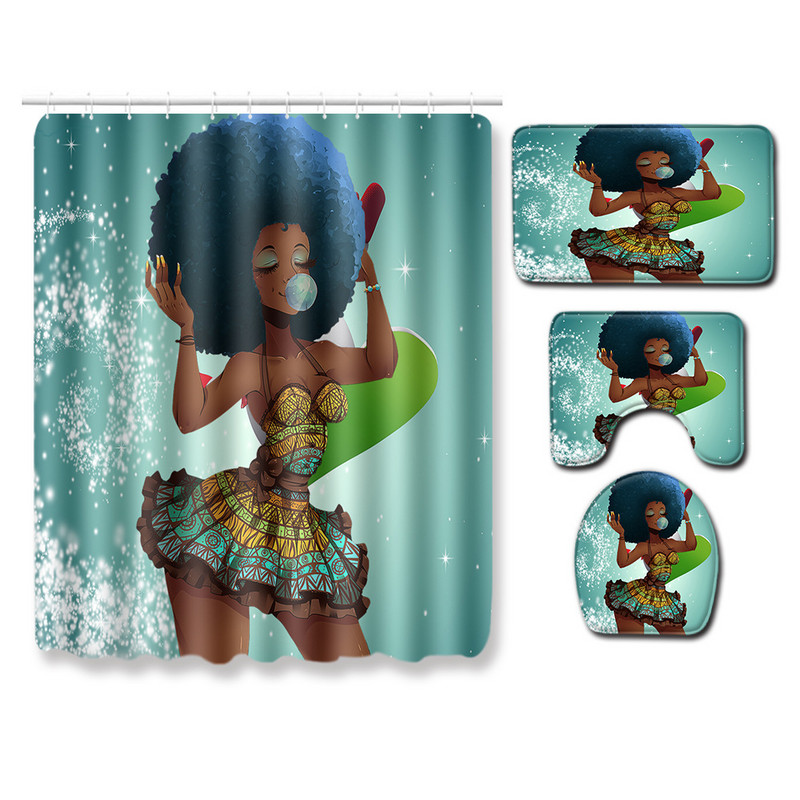 Zeegle Creative Bathmat Set 4gab Vannas istabas paklājiņu komplekts Ziemassvētku paklājiņš tualetes dekorēšanai Putekļu necaurlaidīgs tualetes grīdas paklājs Moderns mīksts paklājs