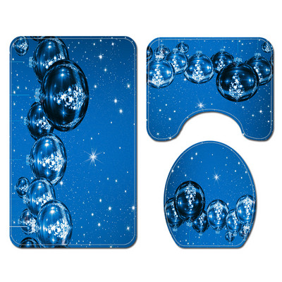 Ziemassvētku stila vannas paklājs un ūdensnecaurlaidīgs dušas aizkaru komplekts vannas istabas dekorēšanai tualetes paklājs, neslīdošs grīdas paklājs vannas istabas paklājam