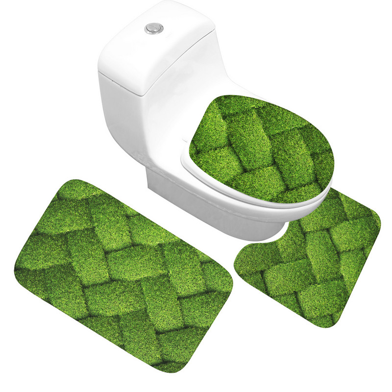 Zeegle 3Gb Vannas Paklājiņi Vannas istabas Paklājs Flaneļa Mīksts Pretslīdošs Tualetes Sēdekļa Pārklājumu Komplekts Mūsdienīgs Mazgājams Auto Sēdekļa Grīdas Paklājiņš